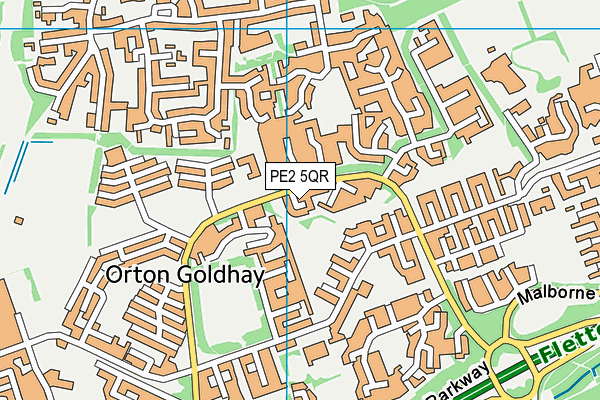 PE2 5QR map - OS VectorMap District (Ordnance Survey) PE2 5QR map - OS VectorMap District (Ordnance Survey)