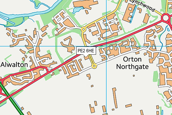 PE2 6HE map - OS VectorMap District (Ordnance Survey) PE2 6HE map - OS VectorMap District (Ordnance Survey)