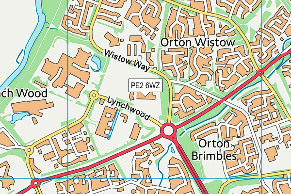 PE2 6WZ map - OS VectorMap District (Ordnance Survey) PE2 6WZ map - OS VectorMap District (Ordnance Survey)