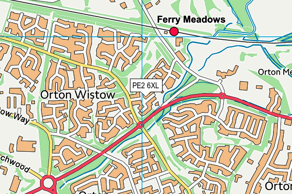 PE2 6XL map - OS VectorMap District (Ordnance Survey)