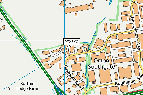 PE2 6YX map - OS VectorMap District (Ordnance Survey) PE2 6YX map - OS VectorMap District (Ordnance Survey)