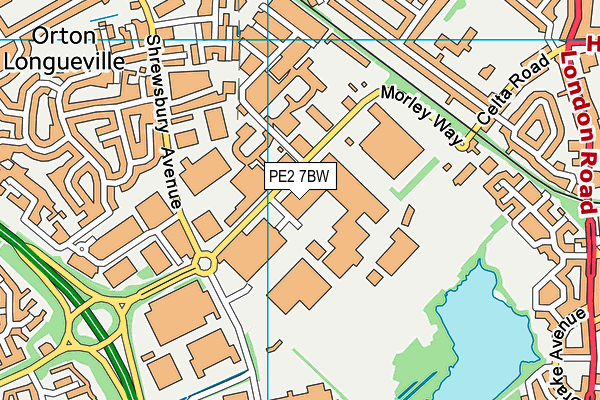 PE2 7BW map - OS VectorMap District (Ordnance Survey) PE2 7BW map - OS VectorMap District (Ordnance Survey)