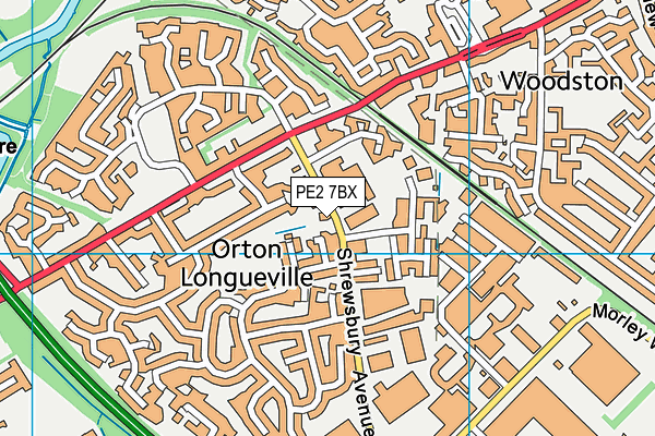 PE2 7BX map - OS VectorMap District (Ordnance Survey) PE2 7BX map - OS VectorMap District (Ordnance Survey)