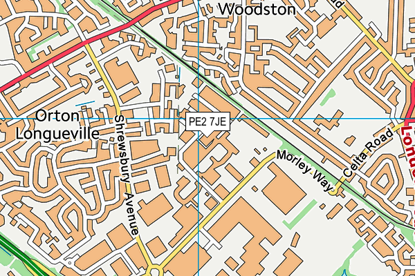 PE2 7JE map - OS VectorMap District (Ordnance Survey) PE2 7JE map - OS VectorMap District (Ordnance Survey)