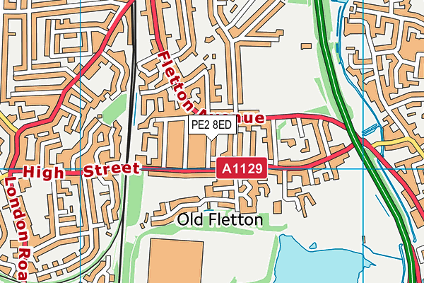 PE2 8ED map - OS VectorMap District (Ordnance Survey) PE2 8ED map - OS VectorMap District (Ordnance Survey)