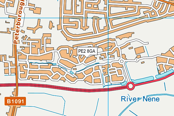 PE2 8GA map - OS VectorMap District (Ordnance Survey) PE2 8GA map - OS VectorMap District (Ordnance Survey)