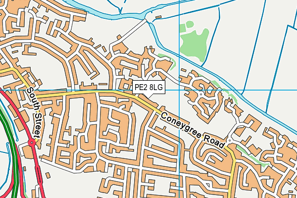 PE2 8LG map - OS VectorMap District (Ordnance Survey) PE2 8LG map - OS VectorMap District (Ordnance Survey)