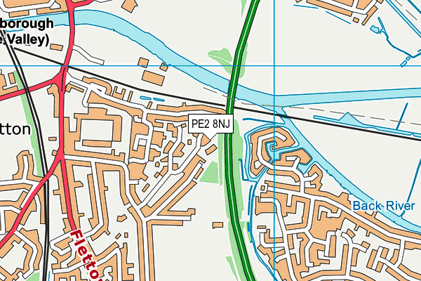 PE2 8NJ map - OS VectorMap District (Ordnance Survey) PE2 8NJ map - OS VectorMap District (Ordnance Survey)
