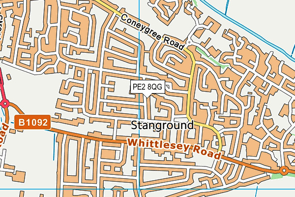 PE2 8QG map - OS VectorMap District (Ordnance Survey) PE2 8QG map - OS VectorMap District (Ordnance Survey)