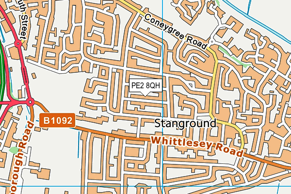 PE2 8QH map - OS VectorMap District (Ordnance Survey) PE2 8QH map - OS VectorMap District (Ordnance Survey)
