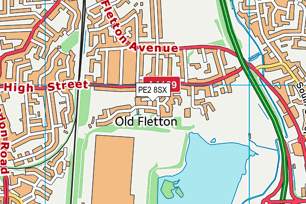 PE2 8SX map - OS VectorMap District (Ordnance Survey) PE2 8SX map - OS VectorMap District (Ordnance Survey)