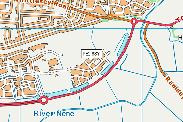 PE2 8SY map - OS VectorMap District (Ordnance Survey) PE2 8SY map - OS VectorMap District (Ordnance Survey)