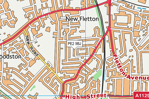 PE2 9BJ map - OS VectorMap District (Ordnance Survey) PE2 9BJ map - OS VectorMap District (Ordnance Survey)