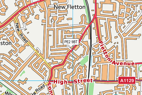 PE2 9BT map - OS VectorMap District (Ordnance Survey) PE2 9BT map - OS VectorMap District (Ordnance Survey)