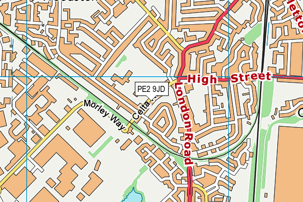 PE2 9JD map - OS VectorMap District (Ordnance Survey) PE2 9JD map - OS VectorMap District (Ordnance Survey)