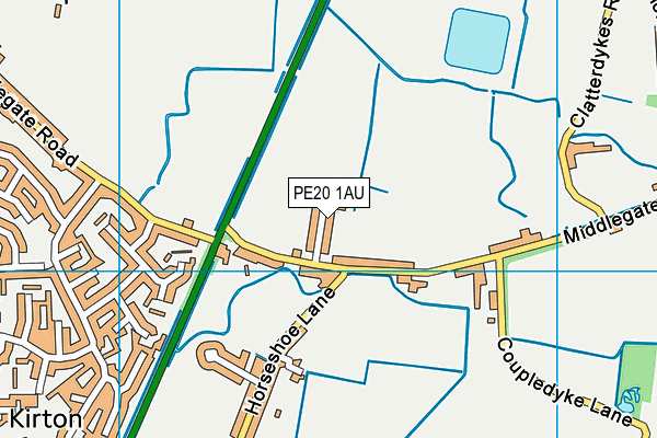 PE20 1AU map - OS VectorMap District (Ordnance Survey)