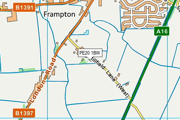 PE20 1BW map - OS VectorMap District (Ordnance Survey)