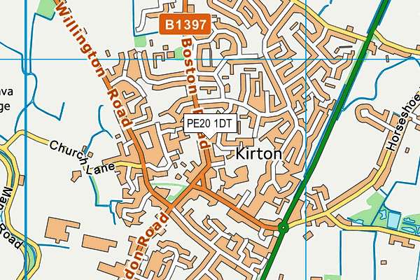 PE20 1DT map - OS VectorMap District (Ordnance Survey) PE20 1DT map - OS VectorMap District (Ordnance Survey)