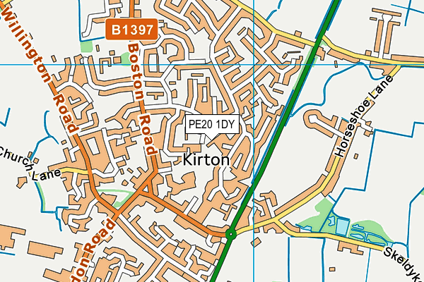 PE20 1DY map - OS VectorMap District (Ordnance Survey) PE20 1DY map - OS VectorMap District (Ordnance Survey)