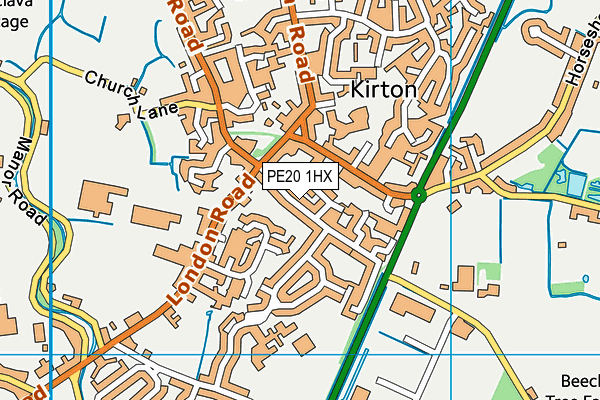 PE20 1HX map - OS VectorMap District (Ordnance Survey)