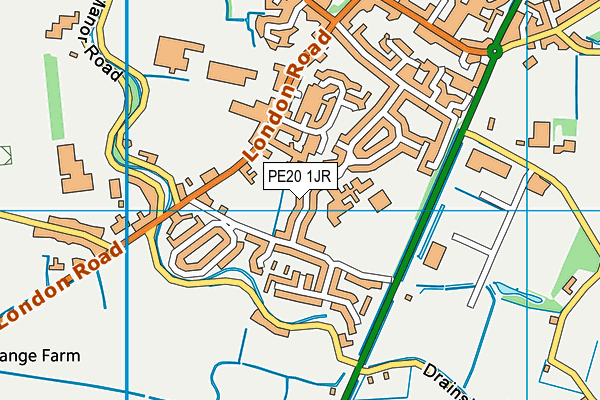 PE20 1JR map - OS VectorMap District (Ordnance Survey) PE20 1JR map - OS VectorMap District (Ordnance Survey)