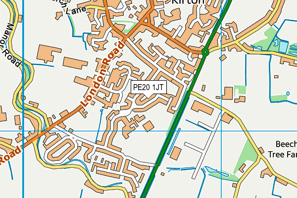 PE20 1JT map - OS VectorMap District (Ordnance Survey) PE20 1JT map - OS VectorMap District (Ordnance Survey)