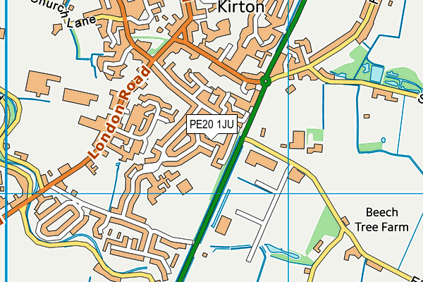 PE20 1JU map - OS VectorMap District (Ordnance Survey) PE20 1JU map - OS VectorMap District (Ordnance Survey)