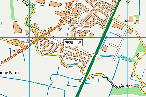 PE20 1JW map - OS VectorMap District (Ordnance Survey) PE20 1JW map - OS VectorMap District (Ordnance Survey)