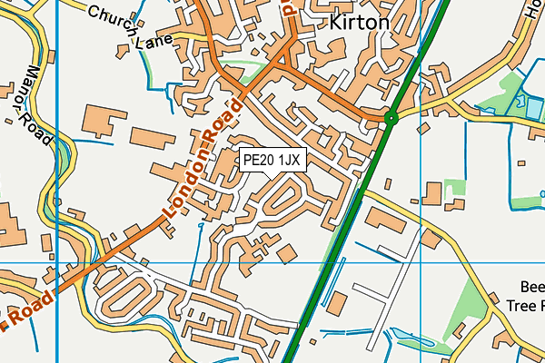 PE20 1JX map - OS VectorMap District (Ordnance Survey) PE20 1JX map - OS VectorMap District (Ordnance Survey)