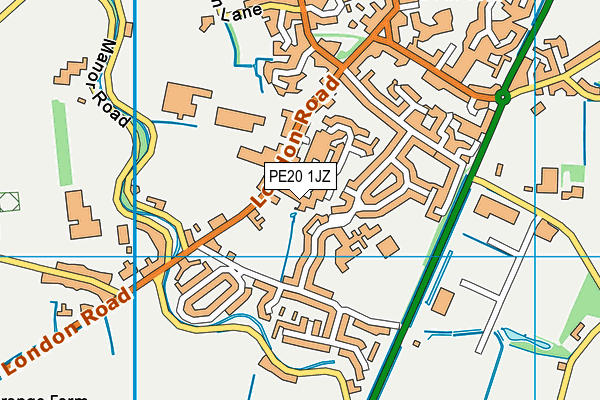PE20 1JZ map - OS VectorMap District (Ordnance Survey) PE20 1JZ map - OS VectorMap District (Ordnance Survey)