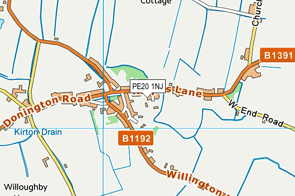 PE20 1NJ map - OS VectorMap District (Ordnance Survey) PE20 1NJ map - OS VectorMap District (Ordnance Survey)