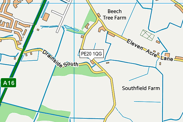 PE20 1QG map - OS VectorMap District (Ordnance Survey)