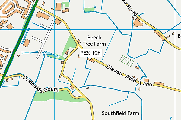 PE20 1QH map - OS VectorMap District (Ordnance Survey)