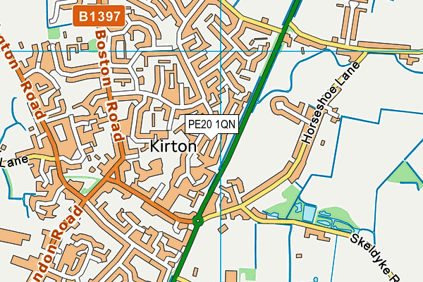 PE20 1QN map - OS VectorMap District (Ordnance Survey) PE20 1QN map - OS VectorMap District (Ordnance Survey)
