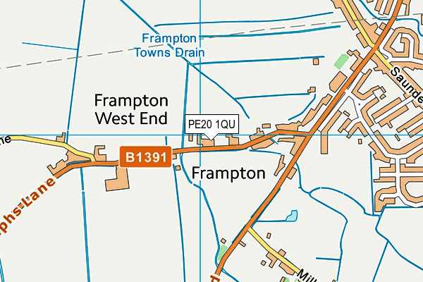 PE20 1QU map - OS VectorMap District (Ordnance Survey)