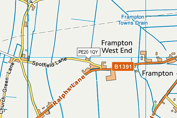 PE20 1QY map - OS VectorMap District (Ordnance Survey)