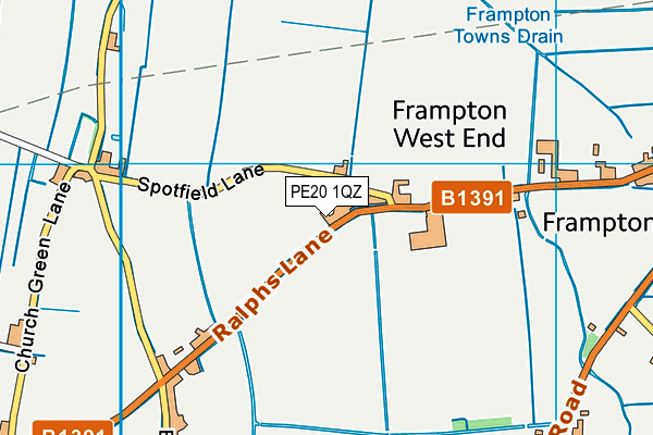 PE20 1QZ map - OS VectorMap District (Ordnance Survey) PE20 1QZ map - OS VectorMap District (Ordnance Survey)