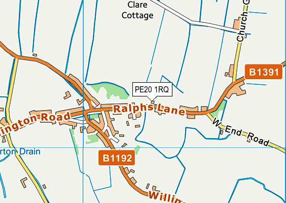 PE20 1RQ map - OS VectorMap District (Ordnance Survey)