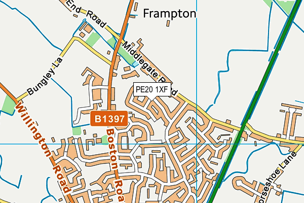 PE20 1XF map - OS VectorMap District (Ordnance Survey) PE20 1XF map - OS VectorMap District (Ordnance Survey)