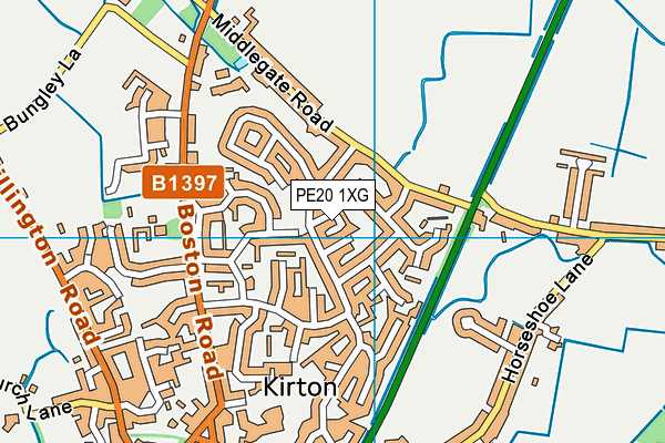 PE20 1XG map - OS VectorMap District (Ordnance Survey)