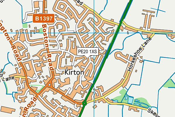 PE20 1XS map - OS VectorMap District (Ordnance Survey)