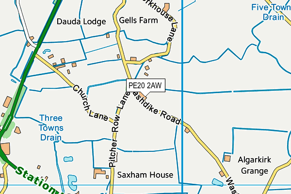 PE20 2AW map - OS VectorMap District (Ordnance Survey) PE20 2AW map - OS VectorMap District (Ordnance Survey)