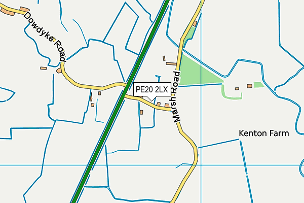 PE20 2LX map - OS VectorMap District (Ordnance Survey) PE20 2LX map - OS VectorMap District (Ordnance Survey)