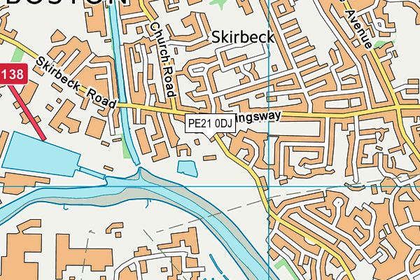 PE21 0DJ map - OS VectorMap District (Ordnance Survey) PE21 0DJ map - OS VectorMap District (Ordnance Survey)