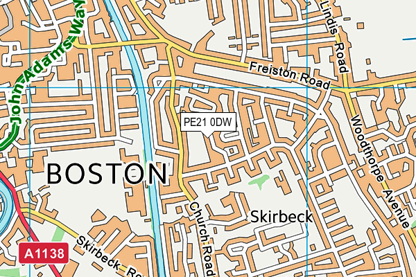 PE21 0DW map - OS VectorMap District (Ordnance Survey) PE21 0DW map - OS VectorMap District (Ordnance Survey)