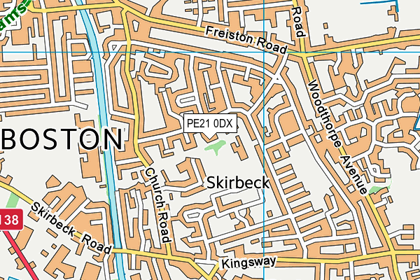PE21 0DX map - OS VectorMap District (Ordnance Survey) PE21 0DX map - OS VectorMap District (Ordnance Survey)
