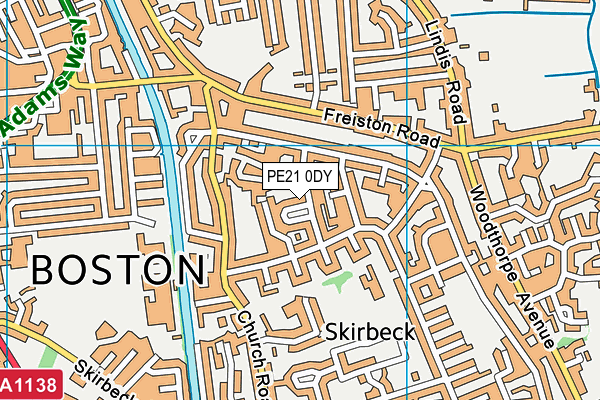 PE21 0DY map - OS VectorMap District (Ordnance Survey) PE21 0DY map - OS VectorMap District (Ordnance Survey)