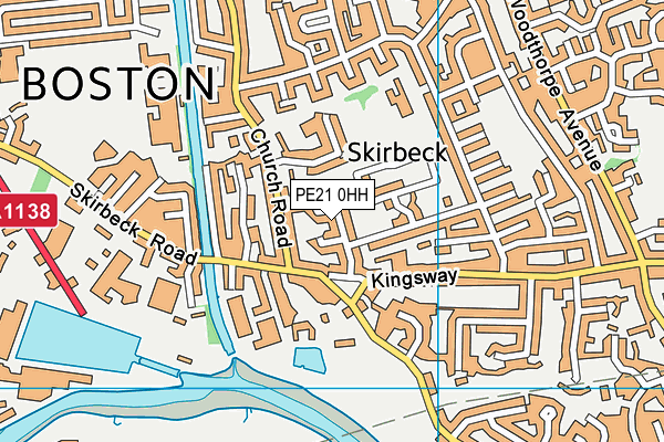 PE21 0HH map - OS VectorMap District (Ordnance Survey) PE21 0HH map - OS VectorMap District (Ordnance Survey)