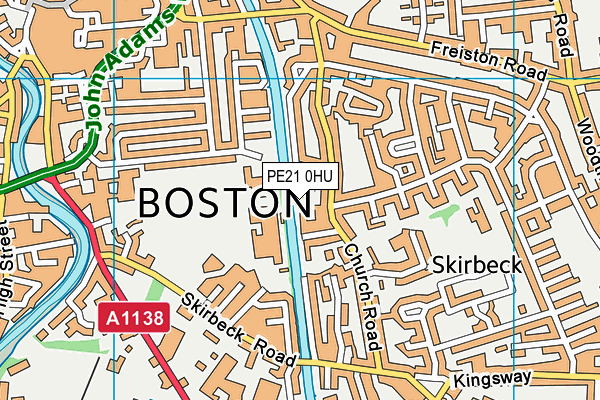 PE21 0HU map - OS VectorMap District (Ordnance Survey)