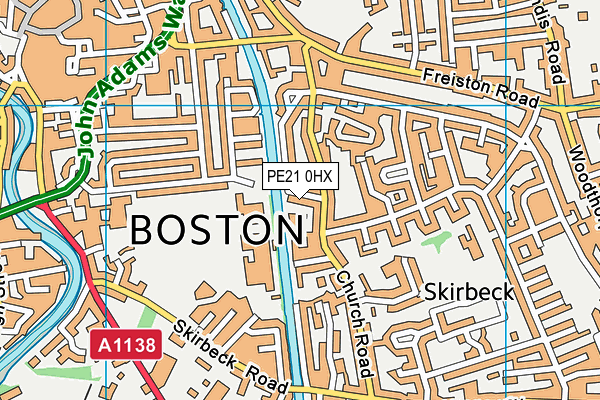 PE21 0HX map - OS VectorMap District (Ordnance Survey)